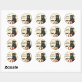 HALLOWEEN Black Cat RSVP Ronde Sticker (Vel)