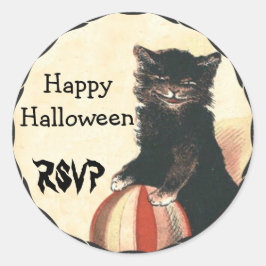  HALLOWEEN Black Cat RSVP Ronde Sticker