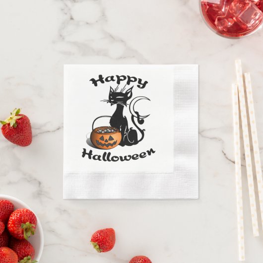 Halloween Black Cat Servet (Insitu)