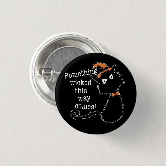 Halloween Black Cat - Shakespeare Quote Ronde Button 3,2 Cm (Voorkant /achterkant)
