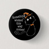 Halloween Black Cat - Shakespeare Quote Ronde Button 3,2 Cm (Voorkant)