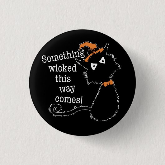 Halloween Black Cat - Shakespeare Quote Ronde Button 3,2 Cm (Voorkant)