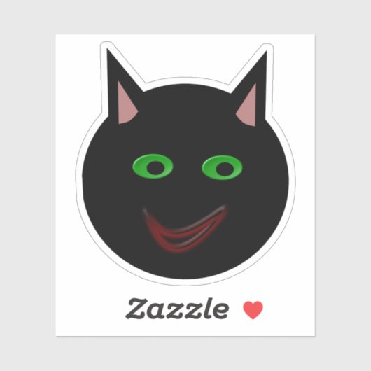 Halloween Black Cat Shaped Sticker (Vel)