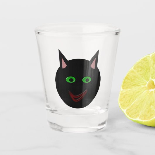 Halloween Black Cat Shot Glas (Voorkant)