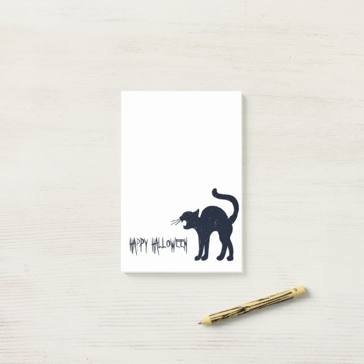 Halloween Black Cat Silhouette Post-it® Notes (Op bureau)