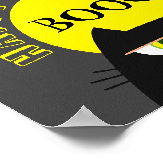 Halloween Black Cat Simple Funny Poster (Hoek)