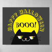 Halloween Black Cat Simple Funny Poster (Voorkant)
