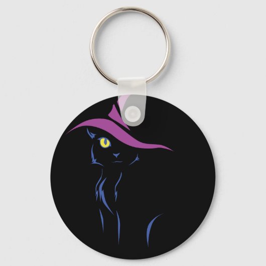 Halloween Black Cat Sleutelhanger (Voorkant)