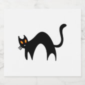 Halloween Black Cat Sparkling Wijnetiket (Enkel label)
