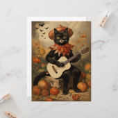  Halloween Black Cat Spelen Gitaar Kaart (Voorkant / Achterkant in situ)