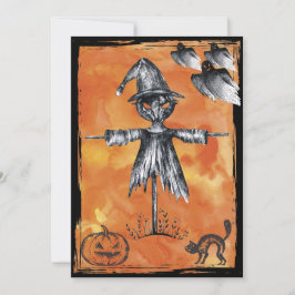 Halloween Black Cat Spooky Ghost Kaart