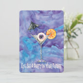 Halloween Black Cat {Stekelkostuum Cocktail Party Kaart (Staand voorkant)