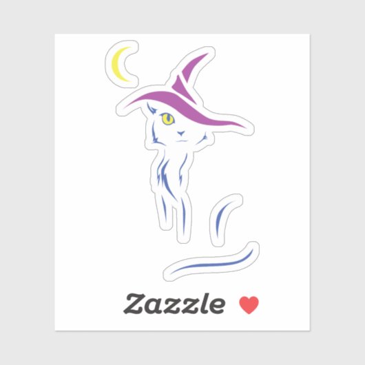 Halloween Black Cat Sticker (Vel)