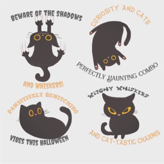 Halloween Black cat Sticker (Voorkant)