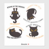 Halloween Black cat Sticker (Vel)