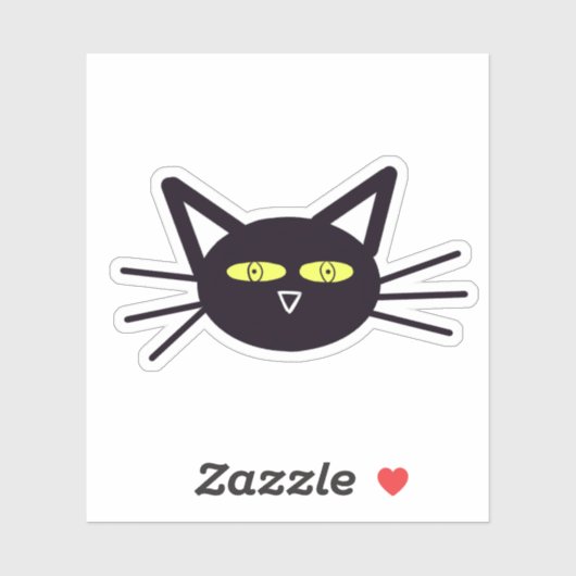 Halloween Black Cat Sticker (Vel)