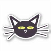 Halloween Black Cat Sticker (Voorkant)