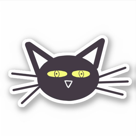 Halloween Black Cat Sticker (Voorkant)