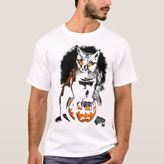 Halloween Black Cat Sticker1 T-shirt (Voorkant)