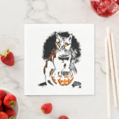 Halloween Black Cat Sticker 1 Servet (Insitu)