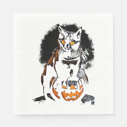 Halloween Black Cat Sticker 1 Servet (Voorkant)