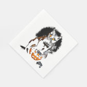 Halloween Black Cat Sticker 1 Servet (Hoek)