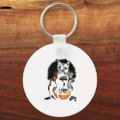 Halloween Black Cat Sticker 1 Sleutelhanger (Voorkant)