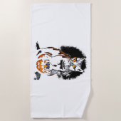 Halloween Black Cat Sticker 1 Strandlaken (Voorkant)