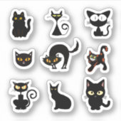 Halloween Black Cat Stickers (Voorkant)