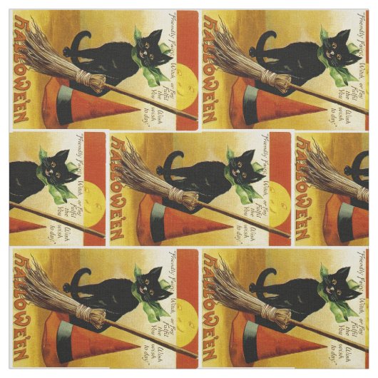 Halloween Black Cat Stof (Swatch)
