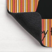 Halloween Black cat Stripes Muismat (Hoek)