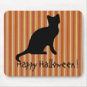 Halloween Black cat Stripes Muismat (Voorkant)