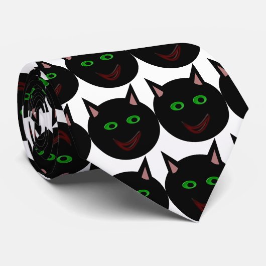 Halloween Black Cat Stropdas (Opgerold)