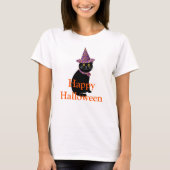 Halloween Black Cat T-shirt (Voorkant)