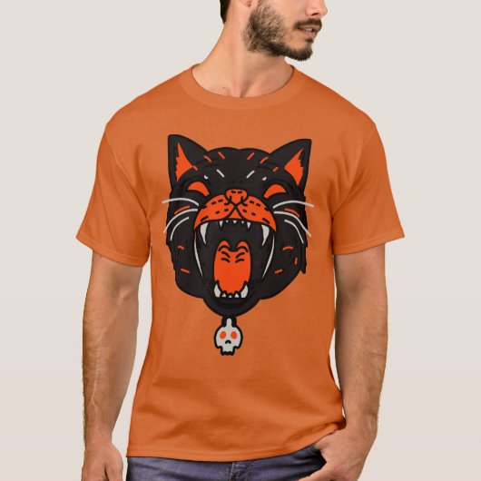 Halloween Black Cat T-shirt (Voorkant)
