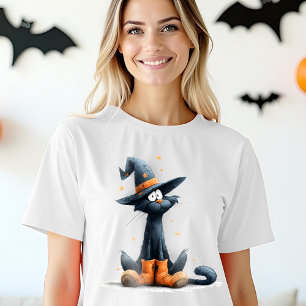 Halloween Black Cat T-shirt
