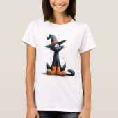 Halloween Black Cat T-shirt (Voorkant)