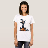 Halloween Black Cat T-shirt (Voorkant volledig)