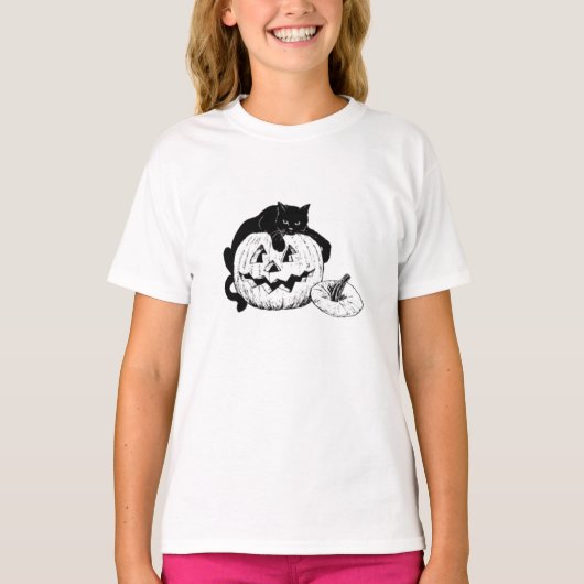 Halloween Black Cat - T-shirt voor kinderen (Voorkant)