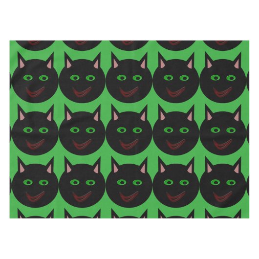 Halloween Black Cat Tablecloth Tafelkleed (Voorkant (Horizontaal))