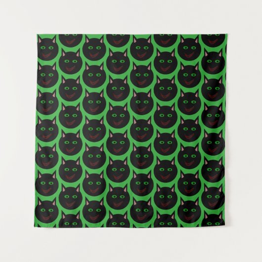 Halloween Black Cat Tapestry Wandkleed (Voorkant (horizontaal))