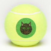 Halloween Black Cat Tennis Balls Tennisballen (Achterkant)