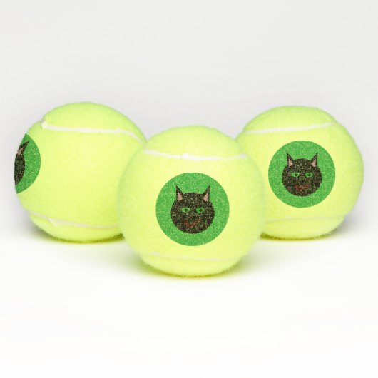 Halloween Black Cat Tennis Balls Tennisballen (Multi)