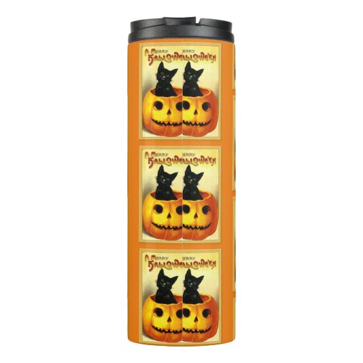 Halloween Black Cat Thermal Tumbler Thermosbeker (Achterkant)