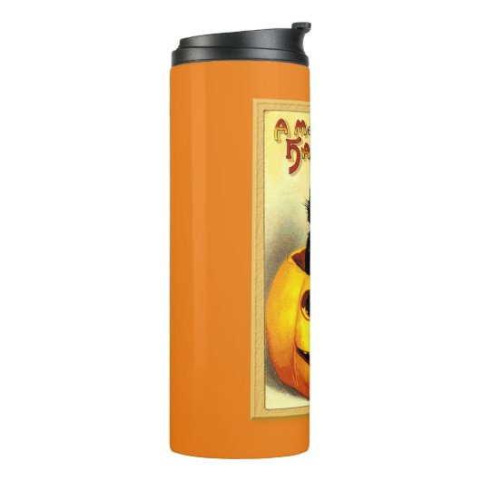 Halloween Black Cat Thermosbeker (Gedraaid links)