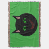 Halloween Black Cat Throw Blanket Deken (Voorkant Verticaal)