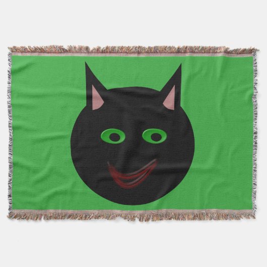 Halloween Black Cat Throw Blanket Deken (Voorkant)