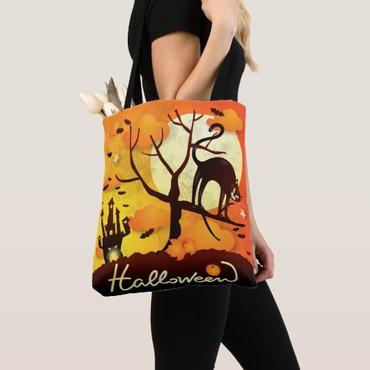 Halloween Black Cat Tote Bag (Dichtbij)