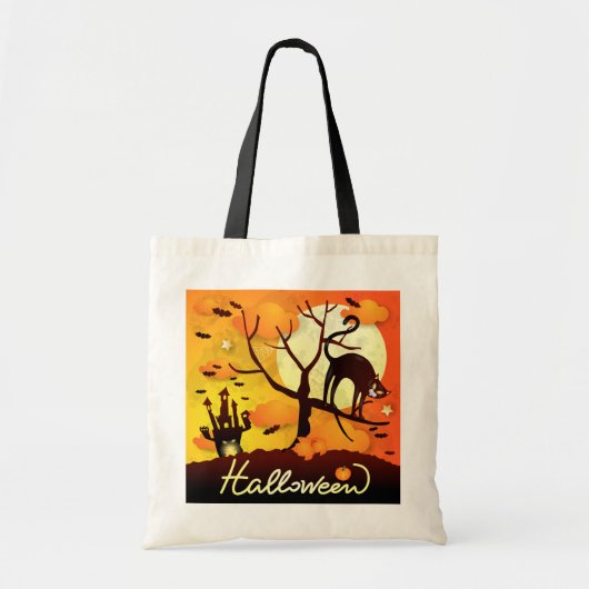 Halloween Black Cat Tote Bag (Voorkant)