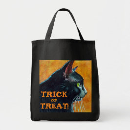 Halloween Black Cat Trick or treat Bag Tote Bag